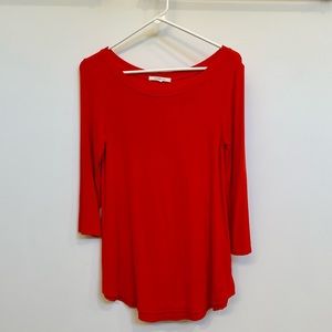 Anthropologie | Ribbed Swing Top | Red | XS